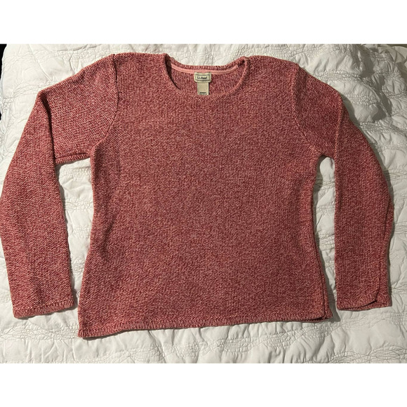 LL Bean Womens Red Chunky Sweater Size Medium - Picture 1 of 4